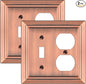 Metal Wall Plate for Electrical Outlets, Decorative Antique Copper Switch Plates Outlet Cover, Light Switch Cover Plate, 2-Gang Wall Plates (Toggle/Duplex, 2 Pack)