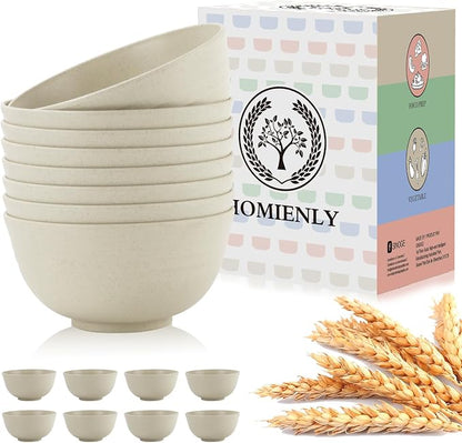 Unbreakable Cereal Bowls, Unbreakable Plastic Bowls Alternatives Set of 8 by HOMIENLY