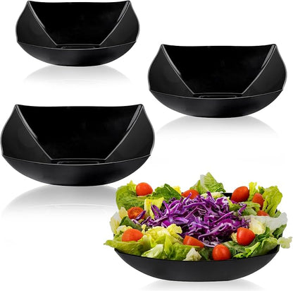 PLASTICPRO Disposable Square Serving Bowls, Party Snack or Salad Bowl, Plastic by PLASTICPRO
