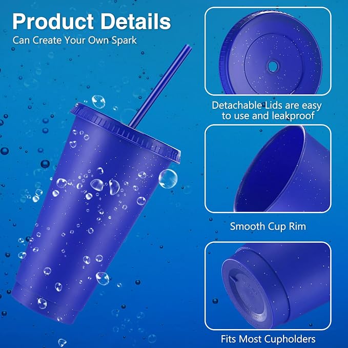 Amyhill 12 Pcs Reusable Glitter Cups - Image 3