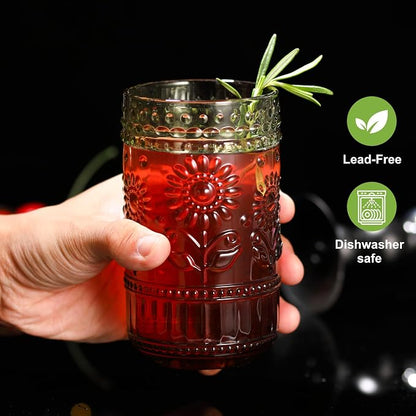 Green Drinking Glasses Set of 12, 16 Oz Highball & 13 Oz Cocktail Glasses - Image 6