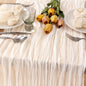 Ivory Gauze Cheesecloth Table Runner Rustic Farmhouse Runner 10ft | Lightweight by MLMC