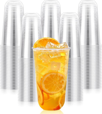 KesaPlan 100 Pcs 18oz Plastic Clear Cups, Disposable Wine Cocktail Glasses | by KesaPlan