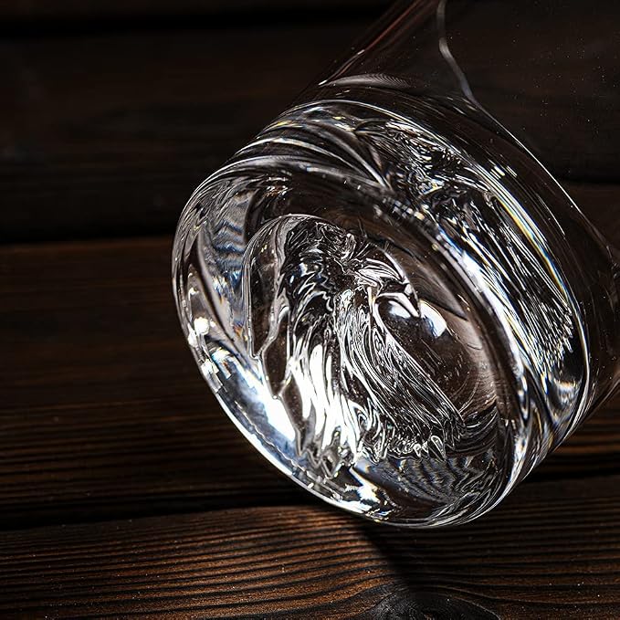 Whiskey Glasses Set of 4 with Eagle Pattern 10 oz Old Fashioned Glasses | Suit - Image 4