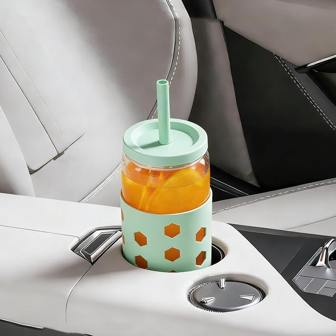 Mrsdry 16 oz Glass Cups with Lids and Straws - Image 4