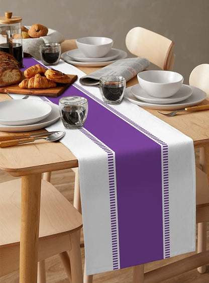 Purple Table Runners 120 inches Long, Modern Stripes Table Runner Farmhouse - Image 6