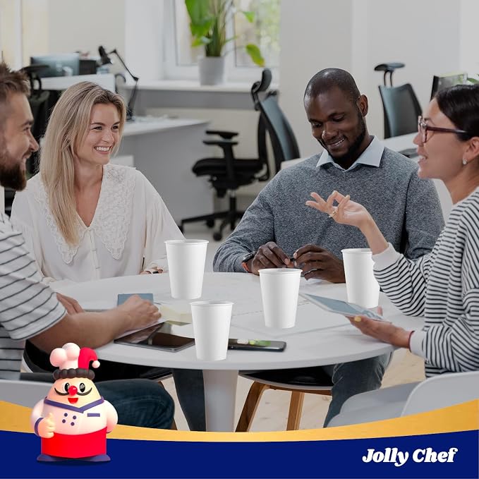 JOLLY CHEF 1000 Pack Disposable Paper Coffee Cups 12 oz | Hot Beverage Paper - Image 6