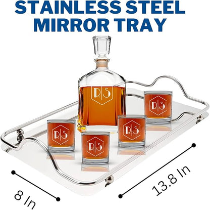 Personalized Whiskey Decanter Sets for Men - Custom Engraved Whisky Glasses & Italian Liquor Decanter - Gifts For Men, Christmas, Anniversary, Birthday
