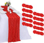 10 Pack Red Cheesecloth Table Runner 17 x 108 Inch | Boho Gauze Fabric by RestfulGlow