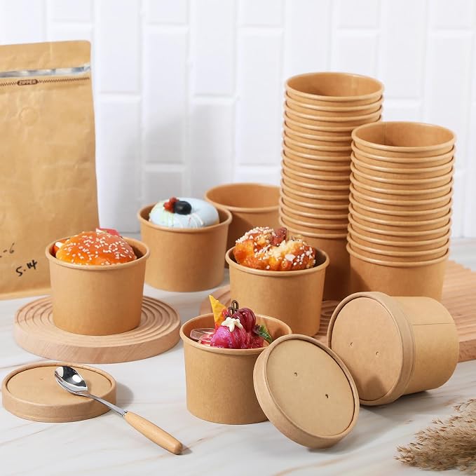 Fulmoon 100 Pack Paper Soup Containers - Image 4
