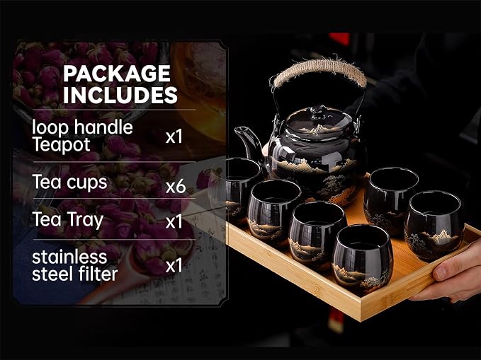 Japanese Tea Sets for Adults, Chinese Tea Set Gongfu Tea Set Japanese Teapot - Image 6