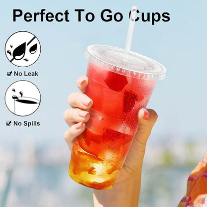 Clawsoff 100 Pack 24 oz Disposable Clear Plastic Cups - Image 4