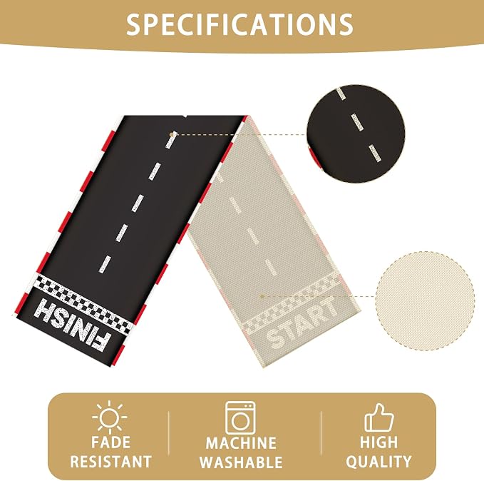 Race Track Table Runner Seasonal Spring Fall Kitchen Dining Linen Table - Image 6