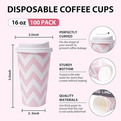 Tamone 100 PACK 16OZ Disposable Coffee Cups - Image 2