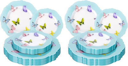 20PCS Blue Butterfly Plates by WDF