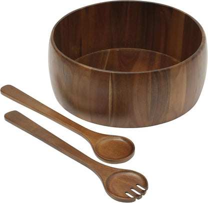 Gibson Home Laurelton 3-Piece Acacia Wood Salad Serving Bowl Set – Large by GibsonHomewares