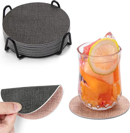 Faux Leather Drink Coasters by Chitomars