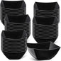 Tanlade 50 Pcs Square Plastic Serving Bowls Disposable Snack Salad Bowl Small Party Candy Bar Containers Taco Bar Serving Dishes for Buffet Chips Fruit (4 oz,Black)