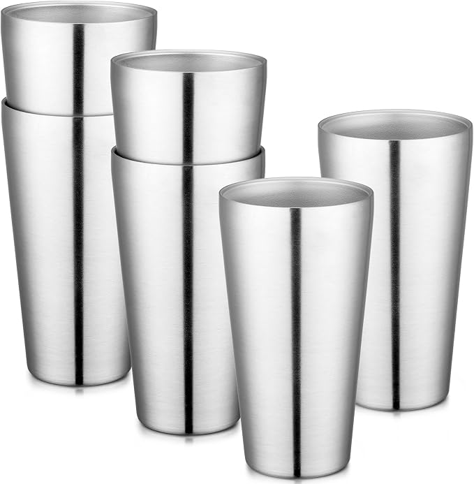 Beasea Stainless Steel Cups 19 oz, 6 Pack Large 18.6oz 550ml Stainless Steel by Beasea