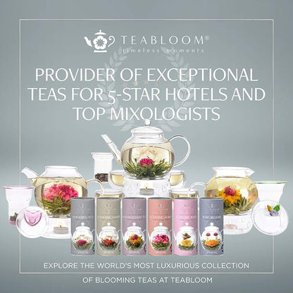 Teabloom Complete Glass Tea Set – Teapot, Loose Tea Infuser, 4 Insulated Teacups - Image 9