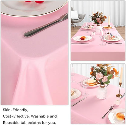 8 Pack Pink Valentine's Day Tablecloth 60 x 126 Inch Rectangular Tablecloths for 8 Foot Rectangle Tables, Wrinkle Resistant Pink Table Cloth Washable Polyester Fabric for Buffet Wedding Party Banquet