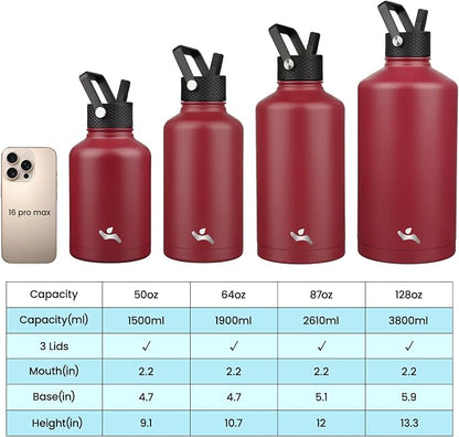 Konokyo 128 oz Insulated Stainless Steel Water Bottle Jug - Image 4
