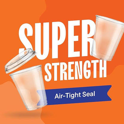 12 oz Clear Plastic Cups with Strawless Sip Lids - Image 3