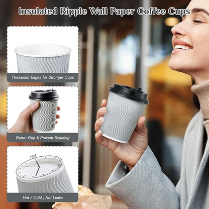 MUCHII 8 oz Paper Coffee Cups - Image 5