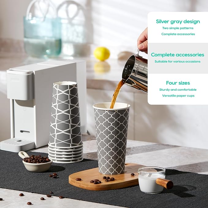 JOLLY PARTY 20 oz Paper Coffee Cups, Disposable Coffee Cups - Image 5