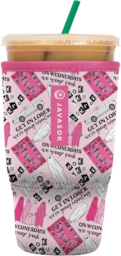 Sok It JavaSok Iced Coffee & Cold Soda Insulated Neoprene Cup Sleeve (She Doesn't Even Ghost Here, Large: 30-32oz)