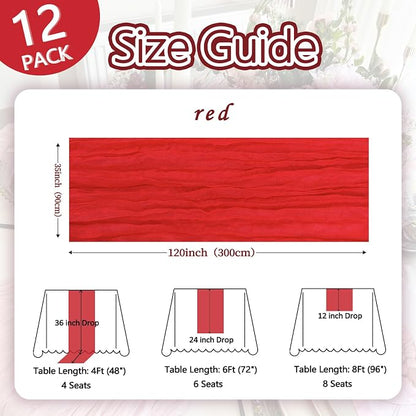12 Pack Red Cheesecloth Table Runner 17 x 108 Inch | Boho Gauze Cheese Cloth - Image 2