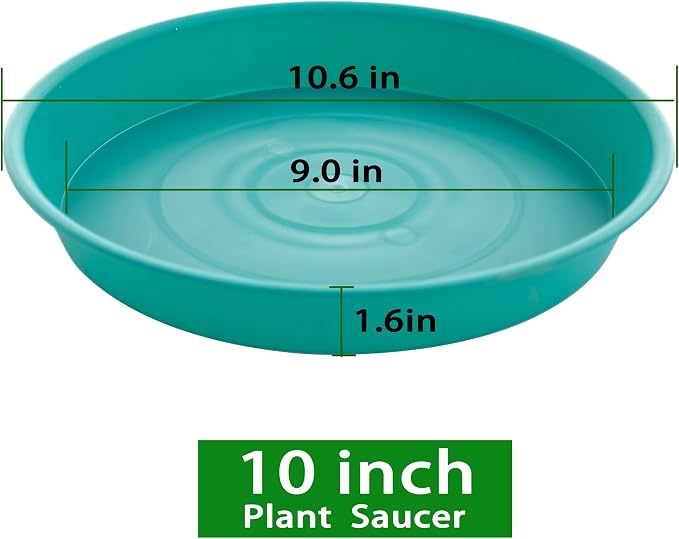2 Pack of 10 inch Plant Saucer Gray, Heavy Duty Plastic Plant Saucer 10 inch - Image 2
