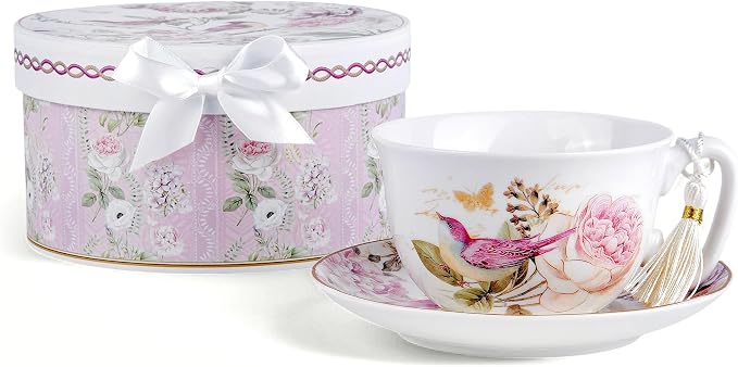 STP GOODS Bone China Tea/Coffee Cup and Saucer in Gift Box Fine Set of One - Image 5