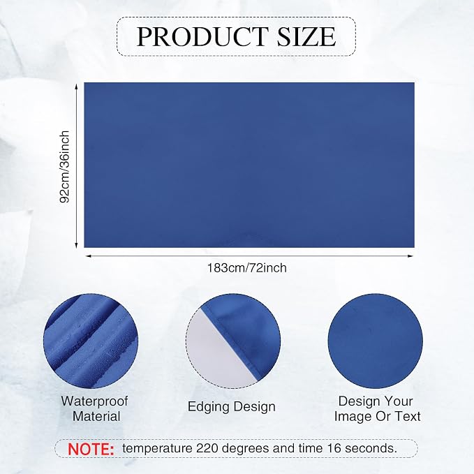 1 Pcs Blue Sublimation Table Runners Blanks 36 x 72 Inch Polyester Table Banner - Image 3