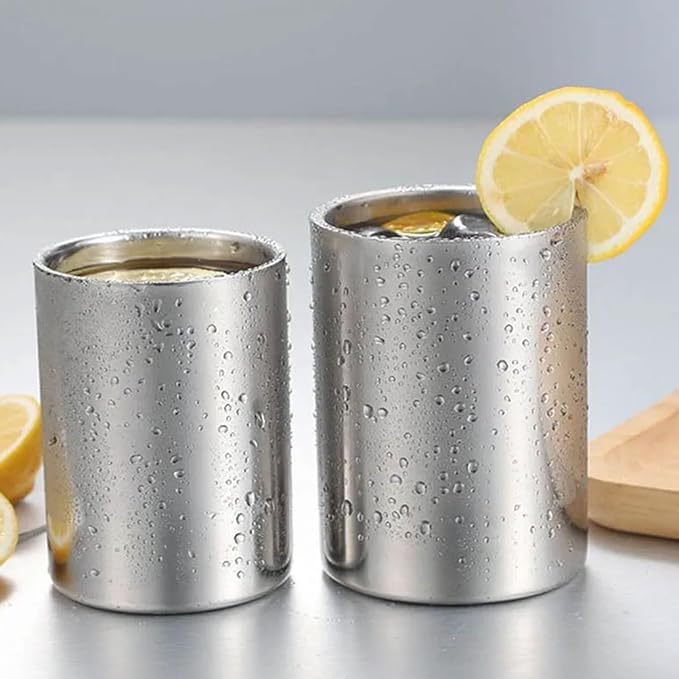Reusable Double Wall Stainless Steel Cups Insulated Coffee Mug Handleless Beer - Image 3