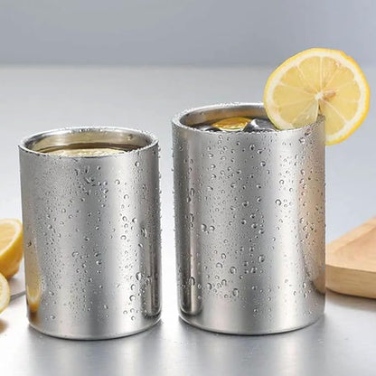 Reusable Double Wall Stainless Steel Cups Insulated Coffee Mug Handleless Beer - Image 3