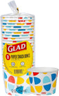 Glad Everyday Paper Snack Bowls, Semiellipse Abstract, 12 Oz, soak-proof by GladTrashFoodStorage