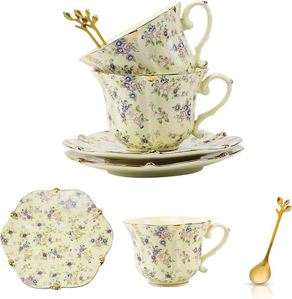 Country Roses Porcelain Tea Cup and Saucer Set - Image 7