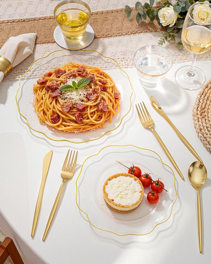 bUCLA 180PCS Clear Plastic Plates - Image 7