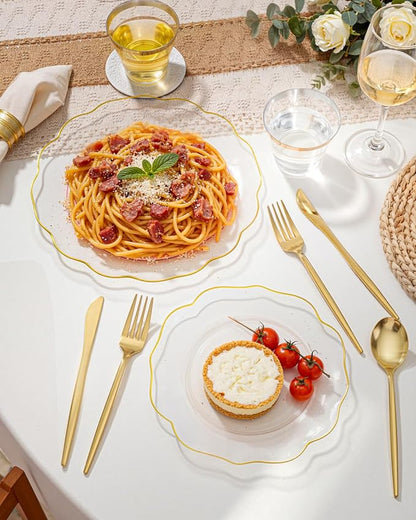 bUCLA 180PCS Clear Plastic Plates - Image 7