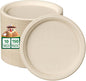 JOLLY CHEF 100% Compostable Paper Plates, 150 Pack 10 Inch Heavy Duty Plates, Disposable Biodegradable Eco-Friendly Sugarcane, Bulk Nature