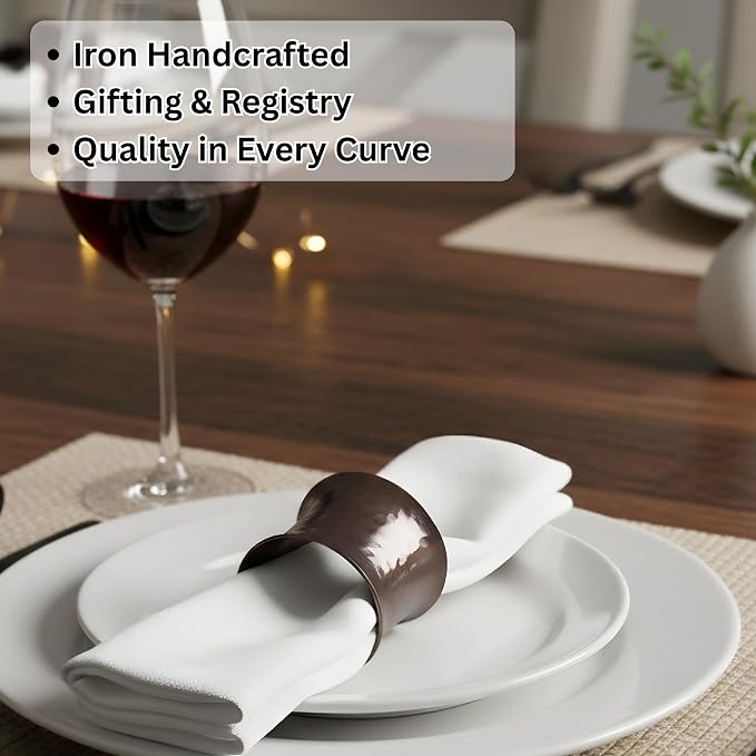 Decorative Metal Drum Napkin Rings Set of 12 - Image 6