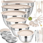Mixing Bowls with Airtight Lids Set, Non-Slip Bottoms & Kitchen Gadgets Set by UmiteChef