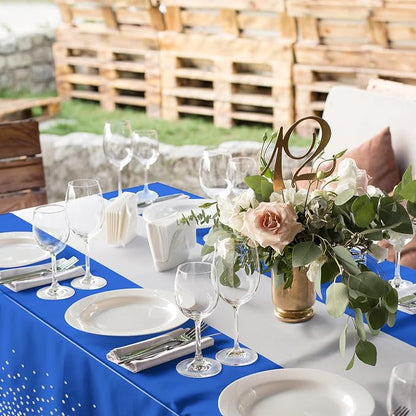 1Pcs Blue Silver Tablecloth Party Decorations, Plastic Royal Blue Table Cloth - Image 5