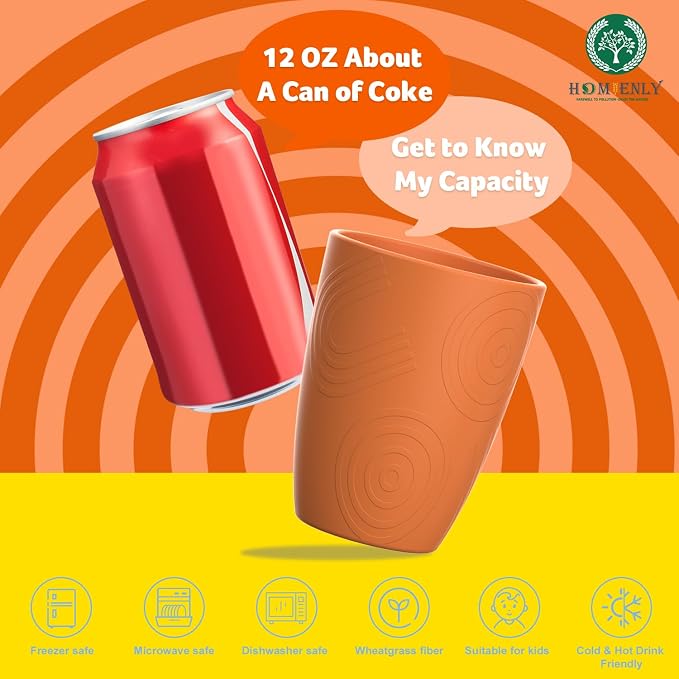 Homienly 8-Pack Plastic Cups Alternative, Reusable Drinking Cup Set 12 OZ - Image 5