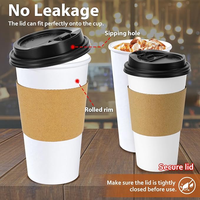 Clawsoff 50 Pack 20 oz Disposable Coffee Cups - Image 5