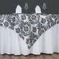 Efavormart 5pcs Black Damask Flocking Square Tablecloth Overlay 60"x60" Square by efavormart
