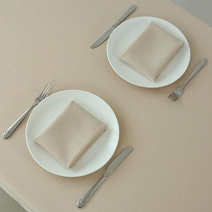 maxmill Cloth Napkins 20 x 20 Inch Weaved Texture Pattern Soft Comfortable and Luxury Serviette for Restaurant Family Dinners Weddings Parties and Banquets Set of 4 Pieces, Natural