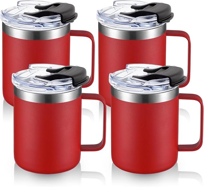 12oz Insulated Travel Coffee Mug by ALOUFEA