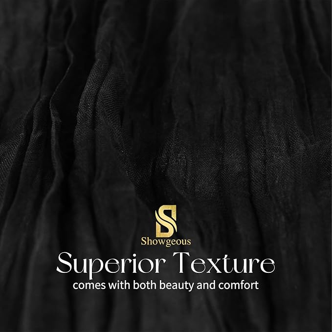 Showgeous 30 Pack Black Cheesecloth Table Runner, 17 x 108 Inches | Boho - Image 4